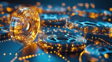 Poster - A director creative vision shown as glowing abstract reels.