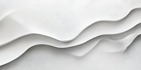 Poster - Minimalist White Wavy Abstract Background with Subtle Textured Flow : Generative AI