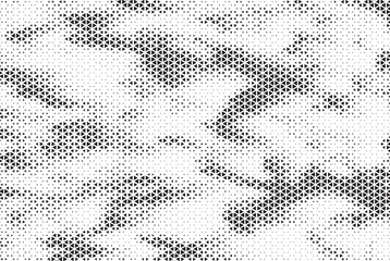 Fototapete - Triangle Shapes Vector Abstract Geometric Technology Oscillation Wave Isolated on Light Background. Halftone Triangular Retro Simple Pattern. Minimal 80s Style Dynamic Tech Wallpaper	
