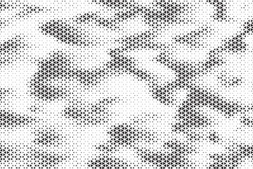 Fototapete - Triangle Shapes Vector Abstract Geometric Technology Oscillation Wave Isolated on Light Background. Halftone Triangular Retro Simple Pattern. Minimal 80s Style Dynamic Tech Wallpaper	