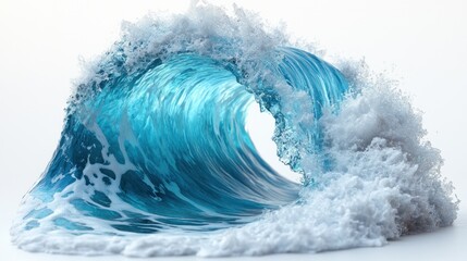 Canvas Print - Ocean wave, studio shot, white background, design element