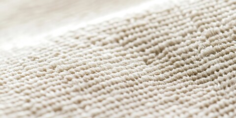 Poster - Close-up texture of white textile fabric with soft woven patterns and tactile surfaces : Generative AI