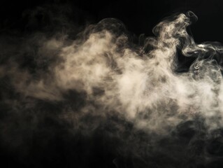 Aufkleber - Dramatic Smoke Clouds Rising Against Dark Background Creating Atmospheric Effect : Generative AI