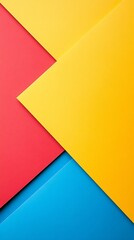 Aufkleber - Vibrant Colorful Abstract Geometric Design of Red Yellow and Blue Shapes : Generative AI