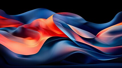 Wall Mural - Abstract swirling colors, dark background, flowing design, digital art, website banner