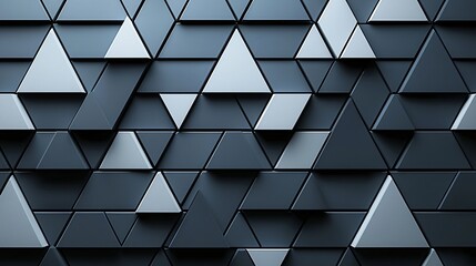 Wall Mural - Abstract triangle pattern, dark grey, textured wall background, for design