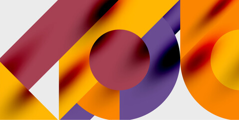 Aufkleber - Modern abstract background featuring circles, lines, and triangles in a dynamic geometric composition. Perfect for stylish, tech, or creative-themed designs
