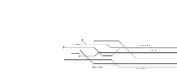 Fototapete - Vectors White Abstract geometric dots and lines connection circuit concept. Vector social network and connecting concept.