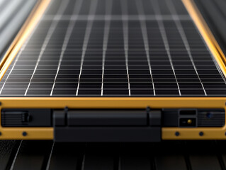 Close up of solar panel array showcasing sustainable energy technology