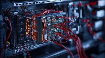 Leinwandbilder - Innovative living computer system industrial lab technology image high-tech environment close-up organic computing concept