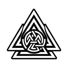 Wall Mural - Valknut symbol icon in glyph style