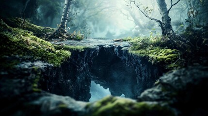 Aufkleber - Exploring dimensional rifts mysterious crack in nature's fabric enchanted forest fantasy environment surreal perspective