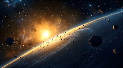 Wall Mural - a powerful deep space telescope makes a startling discovery detecting an unidentified celestial obje