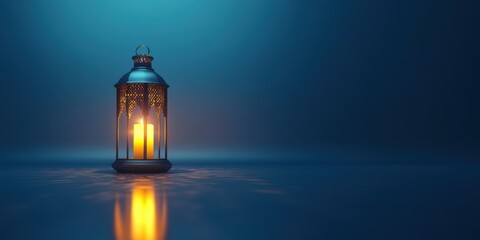 Wall Mural - A Serene Ramadan Lantern Illuminated in the Night,  A Symbol of Peace and Hope during Ramadan