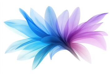 Poster - Colorful abstract flower design with blue and purple tones on a white background
