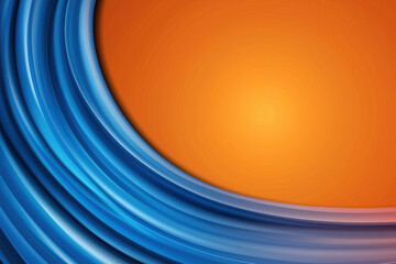Poster - Abstract design featuring blue waves against a vibrant orange background during daylight