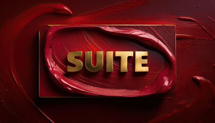 Poster - Elegant Gold Text Display on Red Background