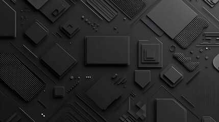 Poster - Dark tech background, circuit board, design