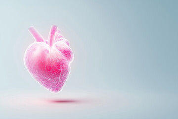 Poster - Heart in abstract design with glowing effect on a light background