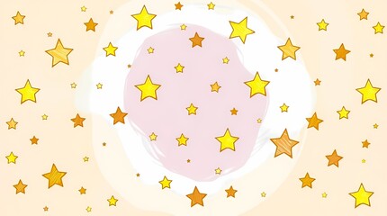 Poster - Bright stars scattered across a soft pastel background at night. Generative AI