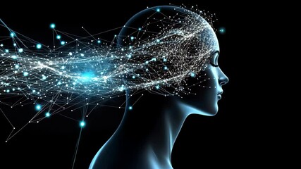 Poster - A stunning illustration blends creativity and digital innovation, showcasing the relationship between technology and human thought