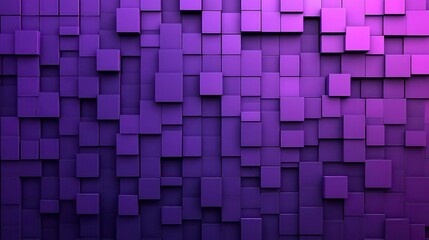 Wall Mural - An abstract purple pixel texture serves as the background for a video screen, complemented by a TV pattern with a square noise effect. This futuristic neon gradient banner for television broadcasts