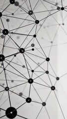 Poster - Discover the captivating arrangement of dots and lines forming a complex network structure on a light background