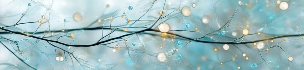 Wall Mural - abstract art of a branch with bokeh lights.