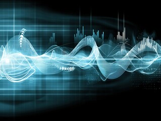Poster - Visualizing sound waves digital art abstract environment high-tech design futuristic viewpoint conceptual representation