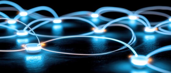 Poster - innovative technology networks digital space abstract art high-tech environment close-up view connec