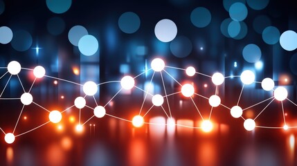 Poster - dynamic network connection visualization digital space data representation modern environment abstra