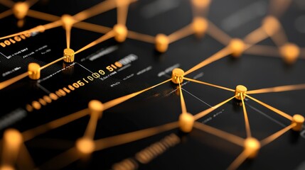 Poster - Data visualization of network connections digital environment infographic style modern aesthetic abstract viewpoint technology concept