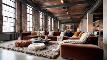 Aufkleber - Industrial Loft Living Room