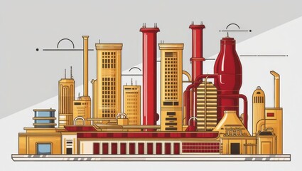 Poster - Industrial Factory Illustration