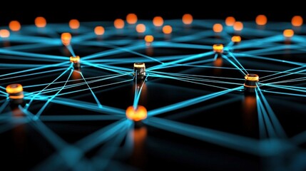 Poster - Network connectivity visualization digital space graphic design futuristic environment aerial view conceptual technology