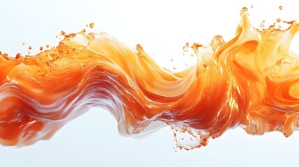 Fototapete - Captivating abstract composition of flowing colorful waves and liquid motion  Vibrant orange yellow and red tones create a dynamic energetic and visually striking backdrop or design element