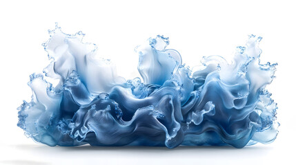 Poster - Captivating Blue Fluid Dynamics   Swirling Abstract Water Splash Waves in Motion  Dynamic energetic and elegant water flow creates a mesmerizing hypnotic and spellbinding visual experience