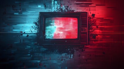 Leinwandbilder - Captivating Digital Distortion Vibrant Glitch Artwork Showcasing the Boundless Possibilities of the Digital Medium  This striking image blends colors textures