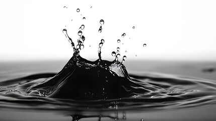 Fototapete - Captivating Monochrome Water Splash and Ripple Dynamics   Abstract Fluid Motion and Elegant Minimalist Texture Pattern Background