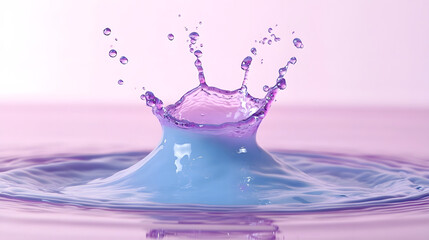 Aufkleber - Captivating splash of vibrant blue and purple hues capturing the dynamic flow and motion of liquid in an display  The image showcases the mesmerizing power and beauty of water in a refreshing