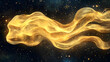 © Isaiah - Ethereal Golden Waves: Abstract Flowing Light Fabric Texture with Luminous Shimmer and Cosmic Particles for a Dreamy, Elegant Background Design - Beautiful, Soft and Vibrant Cosmic Wallpaper