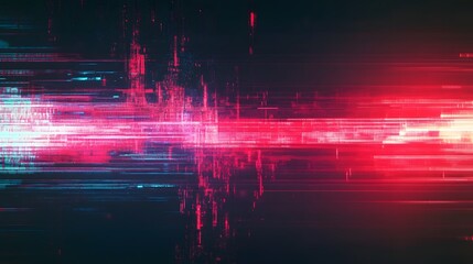 Aufkleber - Dazzling Digital Glitch Fractal Light Stream   Futuristic Ethereal Techno Backdrop for Modern Graphic Design Abstract Art and Creative Visuals