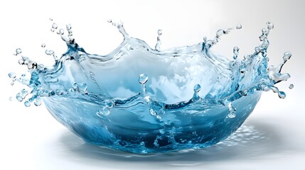 Aufkleber - Dramatic and water splash frozen in mid air showcasing the dynamic transformation of liquid motion with a serene and elegant blue toned color palette