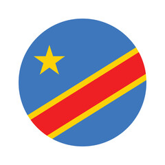 Poster - Democratic Republic of Congo flag button vector. Circle badge Congo  Democratic flag national material design. State in Africa national symbol. DR Congo patriotic sign.