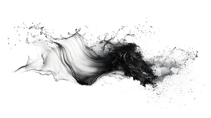 Poster - Dramatic monochrome splash of liquid energy and motion creating an captivating composition  The image depicts a powerful explosive and turbulent flow of fluid conveying a sense of dynamic energy