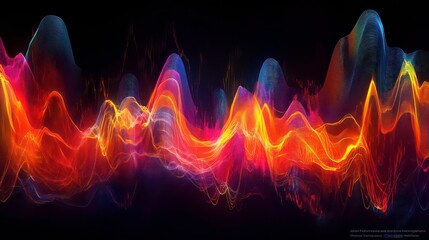 Poster - abstract representation of financial market trends showcasing colorful candlestick charts and dynami
