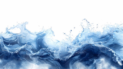 Aufkleber - Dynamic wave splash with refreshing and flowing water motion in shimmering blue and turquoise hues creating an abstract and background with liquid energy and natural beauty