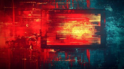 Aufkleber - Fiery Fractal Vortex   Explosive and Dynamic Digital Artwork Featuring Futuristic Neon Lights Distorted Patterns and Captivating Geometric Designs
