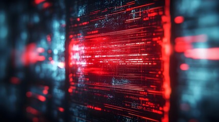 Poster - Futuristic Digital Matrix Abstract Background with Glowing Technology Circuits and Binary Codes  Concept of Intelligence Cybersecurity Hacking and Innovative Digital Technology