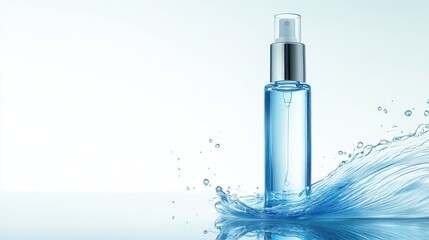 Wall Mural - image of a high-end serum bottle on a white background, great for skincare or anti-aging product promotions.